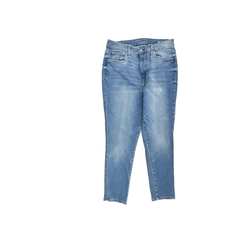 Arizona Jean Co. Hi-Rise Jegging Womens 15 Short Blue Medium Wash Denim Skinny